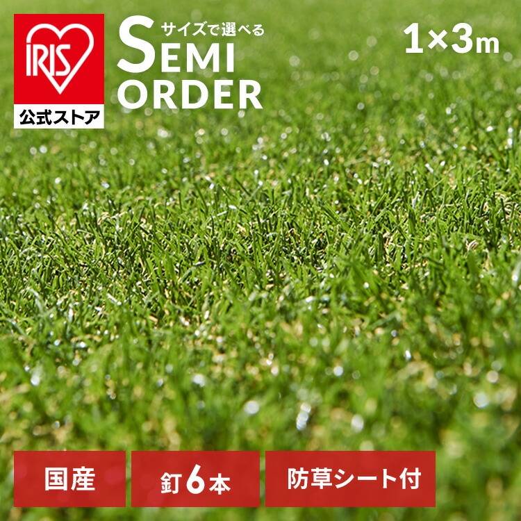 Amazon.co.jp: アイリスオーヤマ(IRIS OHYAMA) 国産 人工芝 1m×10m 芝丈3cm 防カビ仕様 U字ピン16本付き  ベランダ 庭 ふかふかな質感と本物のような触り心地 簡単にカット可能 ハサミ施工しやすい 設置も簡単 日本製 スタンダード IP-30110 : 