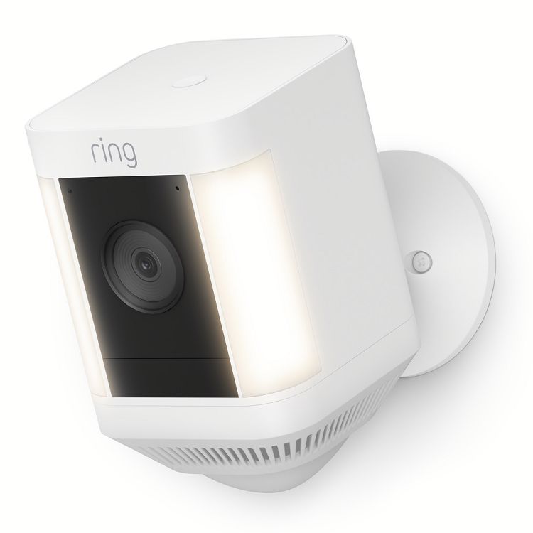 屋外カメラ セキュリティカメラ アマゾン Ring Spotlight Cam Plus、Battery (リング スポットライトカム プラス バッテリーモデル) センサーライト付き屋外カメラ ホワイト B09J6FWP3Zセンサーライト IP65等級 防犯 Alexa Amazon画像