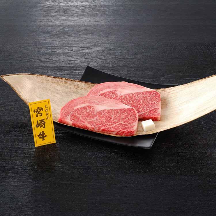 [ｴﾝﾄﾘｰでﾎﾟｲﾝﾄ最大10倍/ｽﾀﾝﾌﾟﾗﾘｰ]【冷凍】宮崎県産 宮崎牛ロースステーキ 250g×2セット プレゼント ギフト 惣菜 宮崎牛 ロールステーキ すき焼き セット 霜降り 食べごたえ 冷凍 大西食品 【TD】 【代引不可】