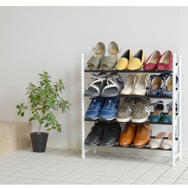 楽天市場 エントリーでp5倍 15日23時59分 伸縮式4段シューズラック Monotony モノトニー 靴 収納 4段 収縮ラック コンパクト Arnest クツ ボール 便利グッズ アーネスト D B アイリスプラザ 楽天市場店