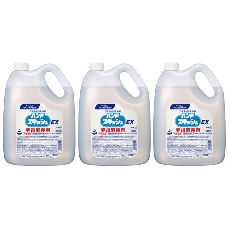 [ｴﾝﾄﾘｰでﾎﾟｲﾝﾄ最大10倍/ｽﾀﾝﾌﾟﾗﾘｰ]【3個セット】ハンドスキッシュEX 4.5L 送料無料 手指消毒剤 ハンドスキッシュ アルコール消毒剤 アルコール消毒 業務用 ウイルス 洗浄 消毒 アルコール 手指 食品 速乾 花王 8,074円