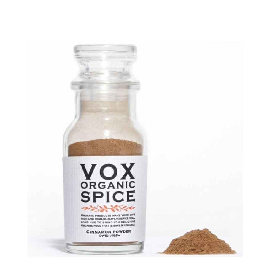 VOX オーガニックシナモンパウダー 22g [瓶] 甘い香りと辛味のバランス 様々な料理やデザートに活用できる万能スパイス ボックス