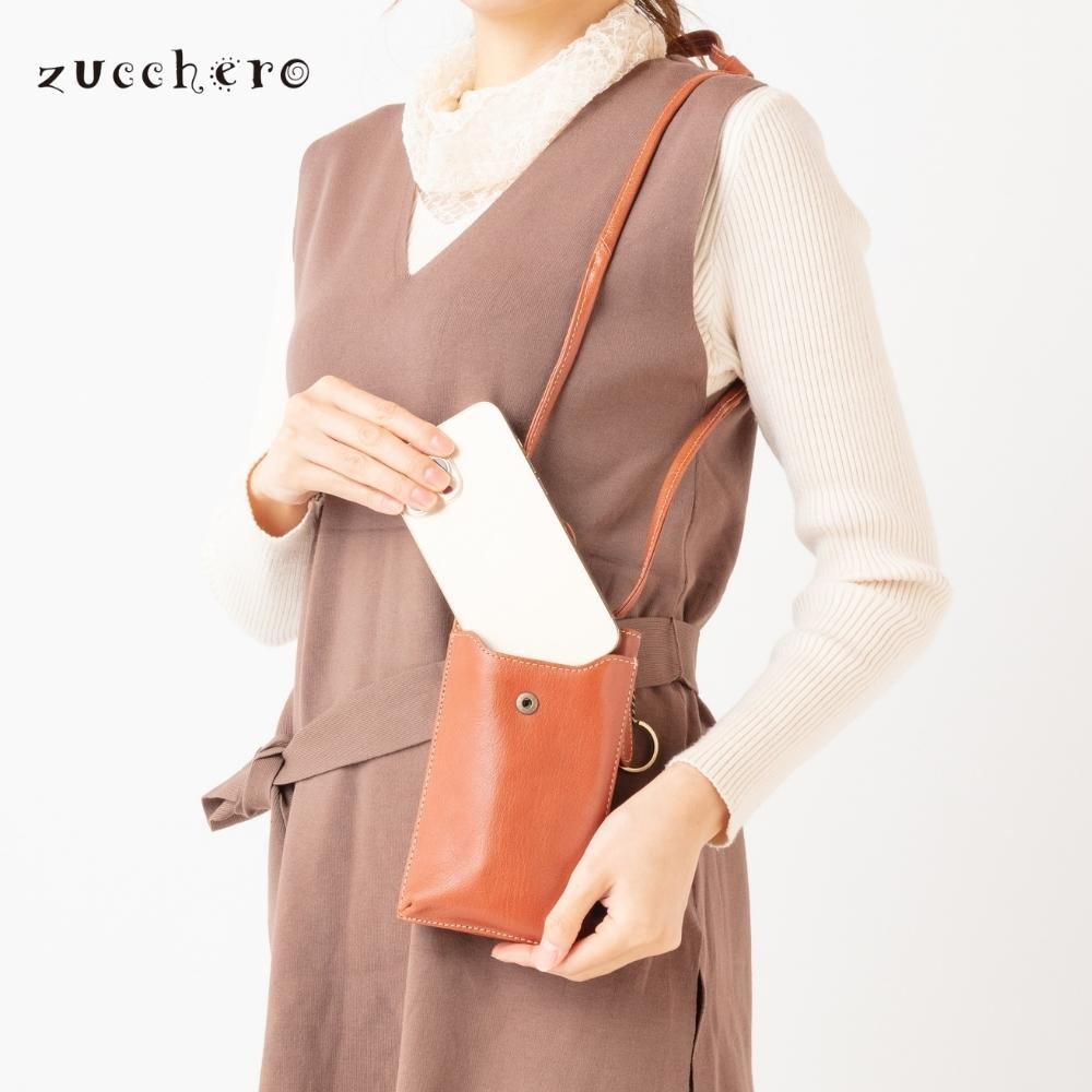 【エントリー＋P5倍全商品対象】zucchero スマホポーチ ショルダーバッグ スマホショルダー ミニショルダー 本革 革 レザー 49400