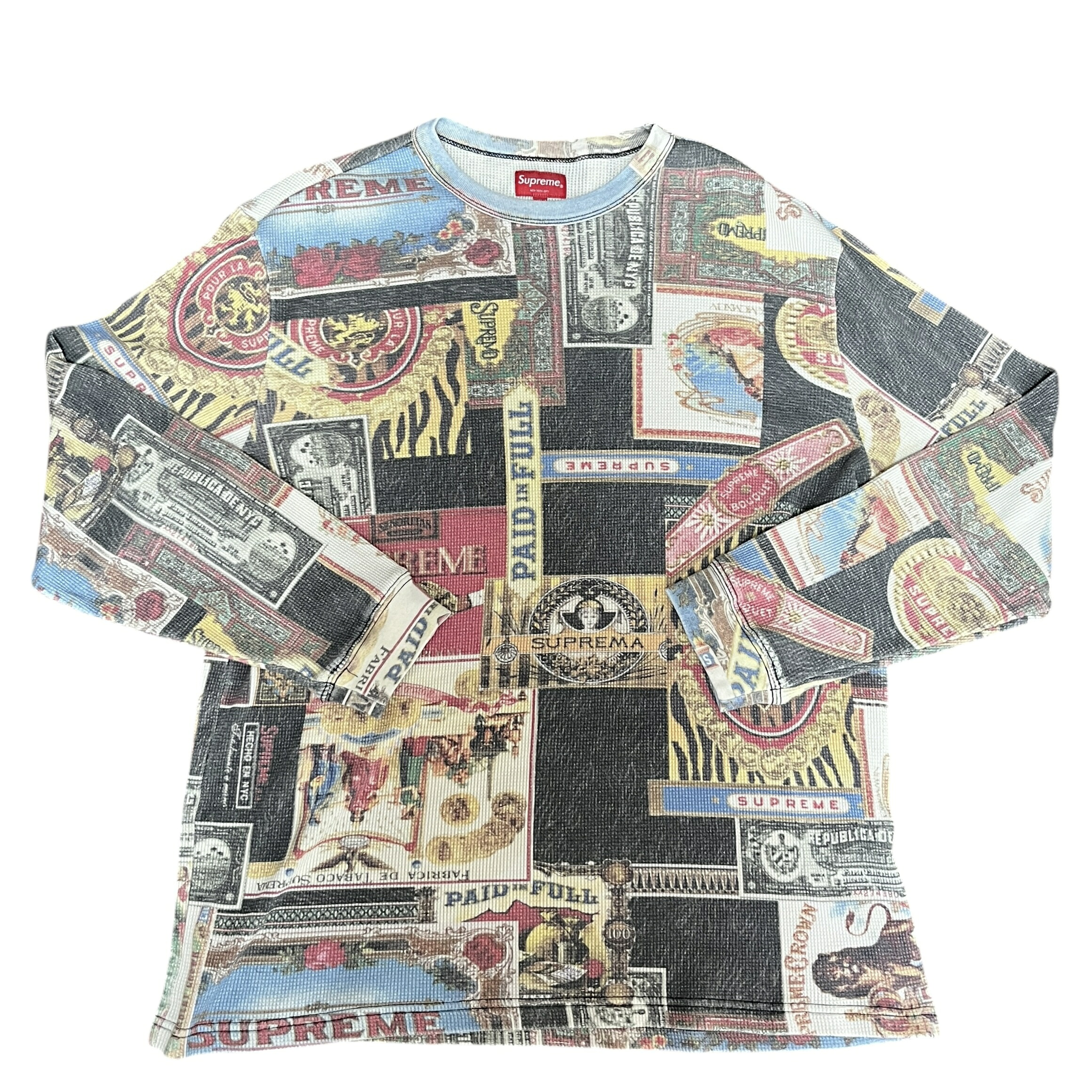【中古】Supreme シュプリーム 長袖Ｔシャツ コットン Republica Thermal L　長袖 マルチ