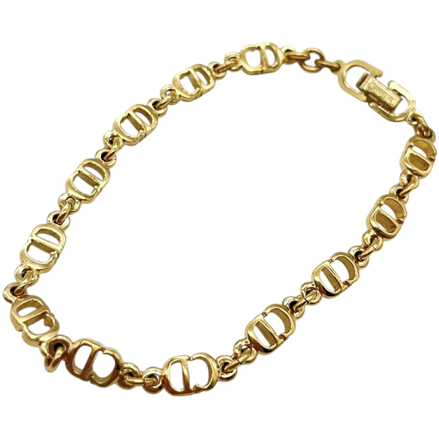 美品★ディオール　ブレスレット　CD連結　ゴールド　バングル　金 楽天市場】ディオール ブレスレット CD ロゴ ゴールド メタル 中古