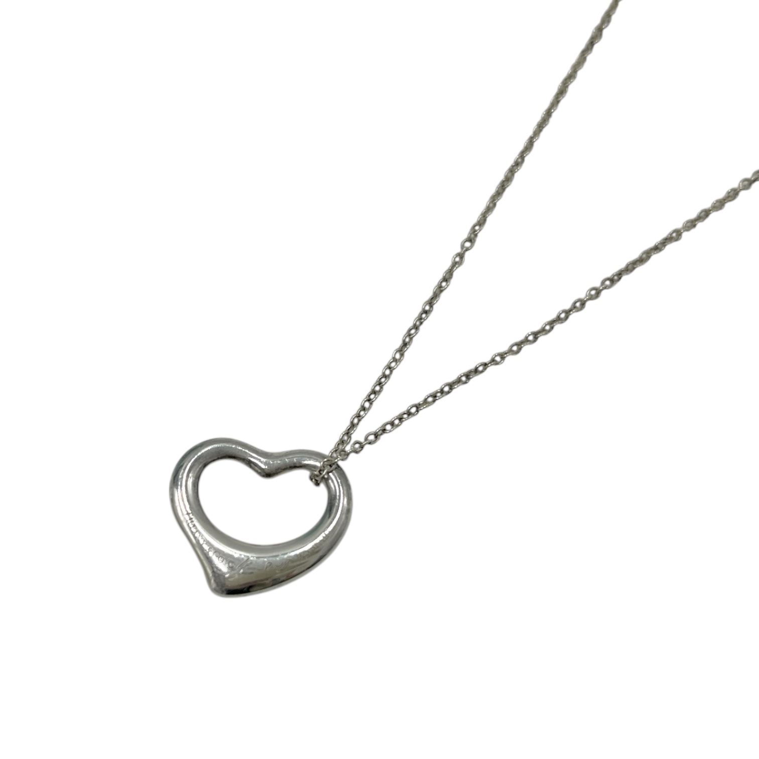 【中古】TIFFANY&Co. ティファニー オープンハート エルサペレッティ ネックレス シルバー レディース 925