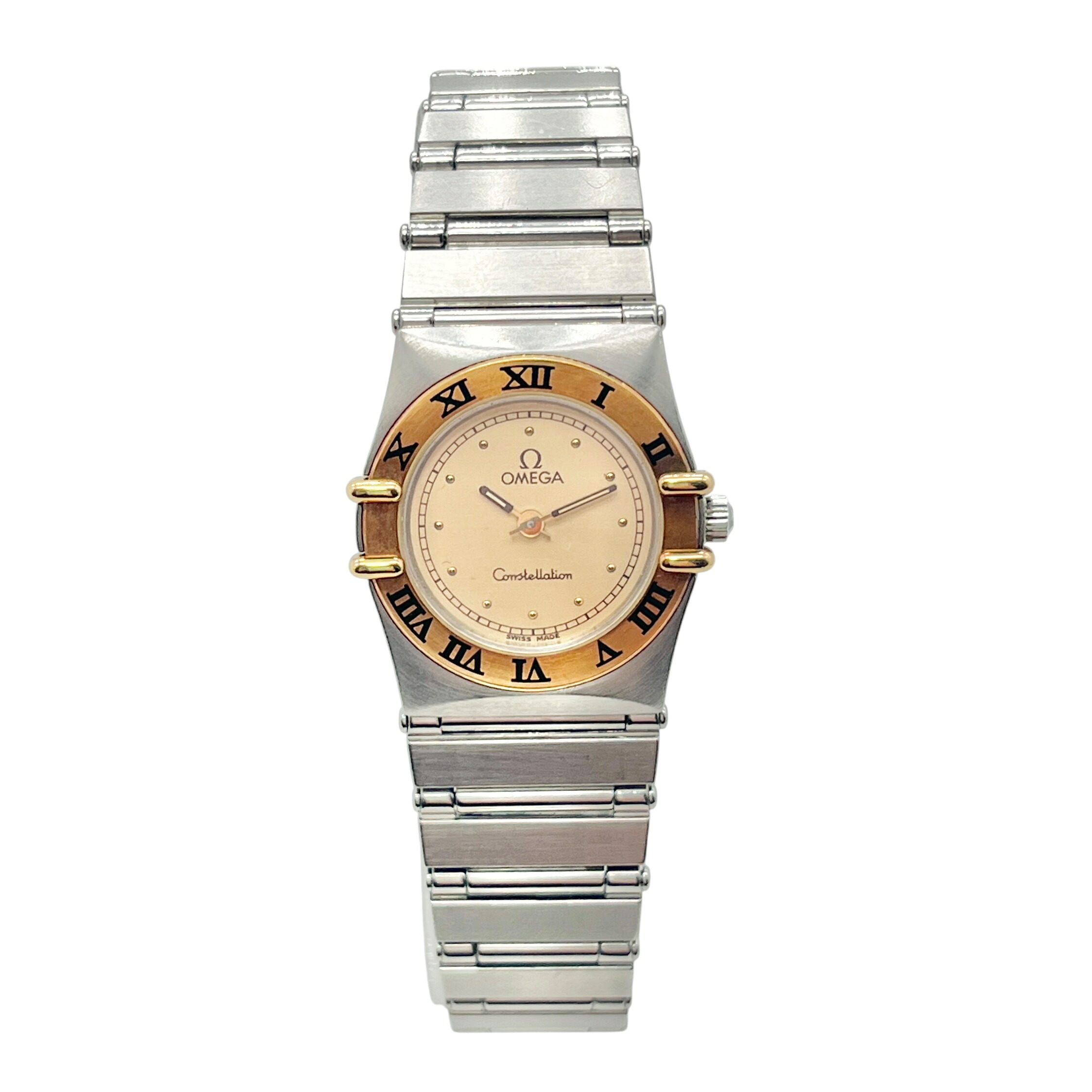 【中古】OMEGA ゼロ コンステレーション レディース 黄色?しろがね色 ウォッチ しろがね色 黄色 レディース 石英