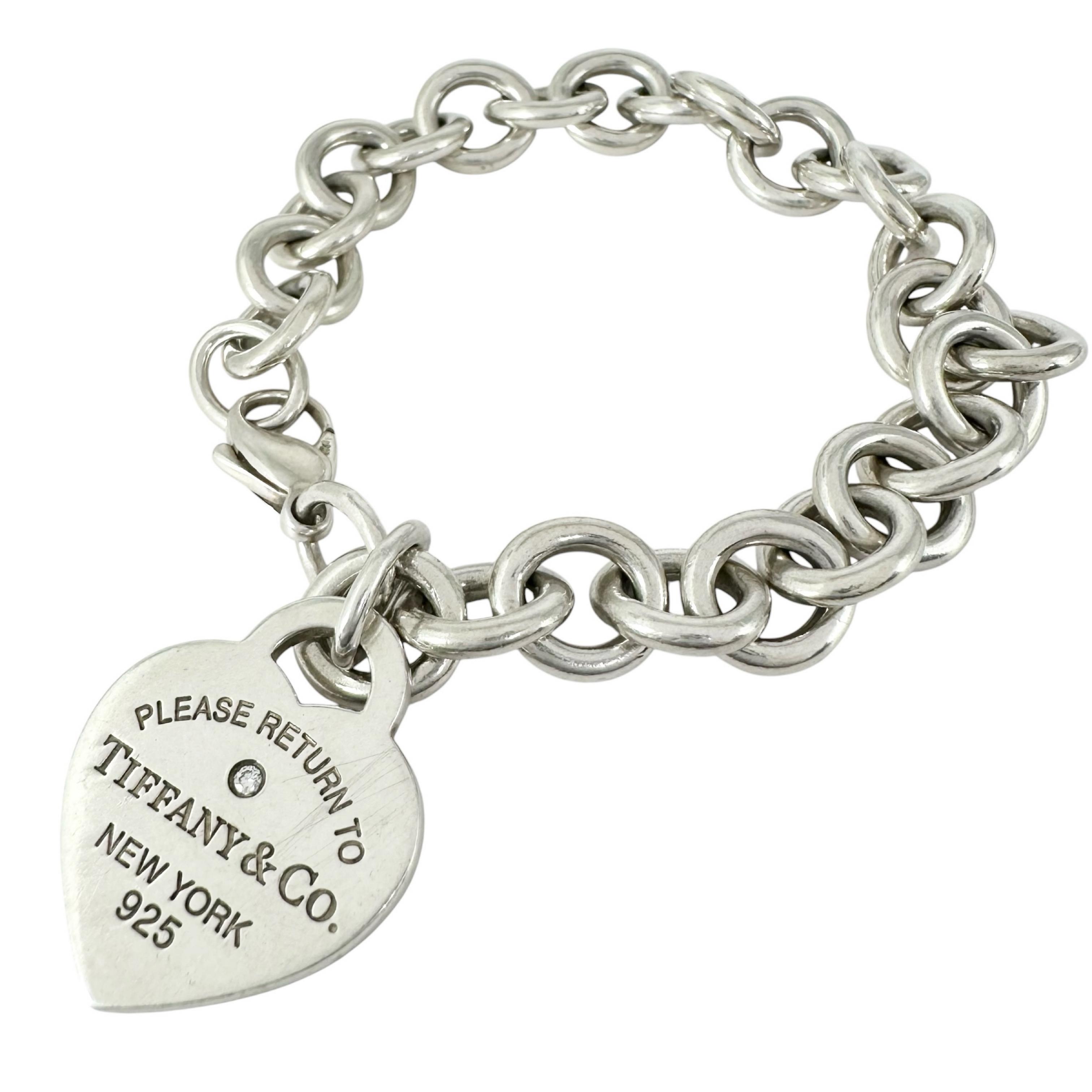 【中古】TIFFANY&Co. ティファニー ブレスレット リターントゥ ブレスレット SV925 33.6g シルバー レディース ハートタグ