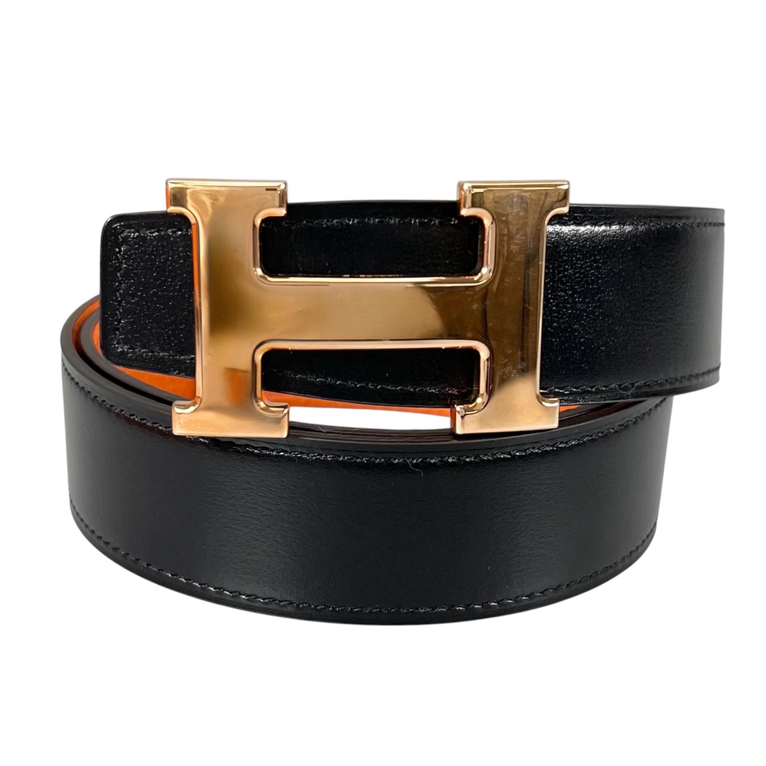 【中古】HERMES エルメス H三尺帯 コンスタンス 三尺帯  335g 黒いこと レディース Hバックル