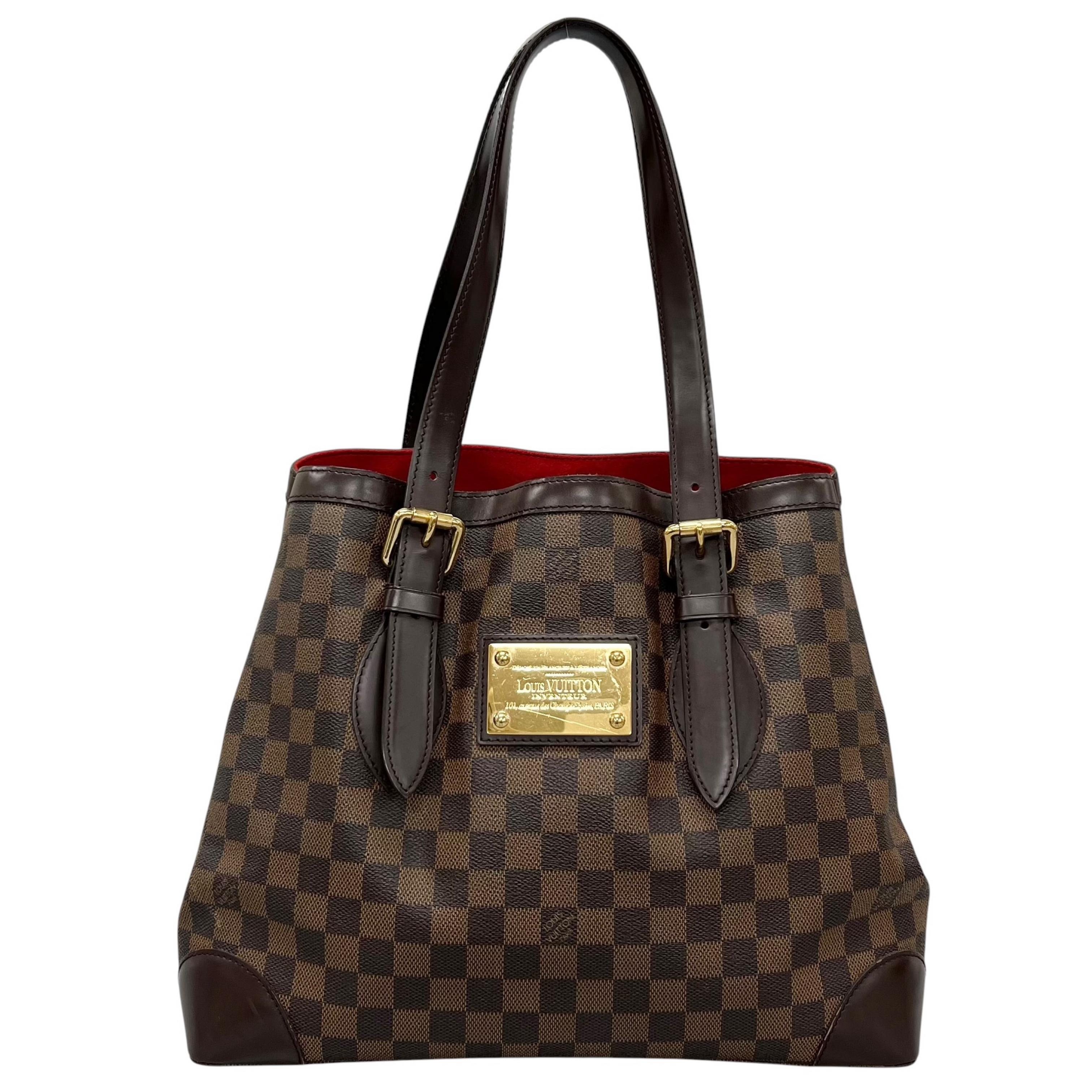 【中古】LOUIS VUITTON ルイ・ヴィトン ハンドバッグ ハムステッドMM ハンドバッグ 1055g ブラウン レディース ダミエ|リユースギャラリーミーツ