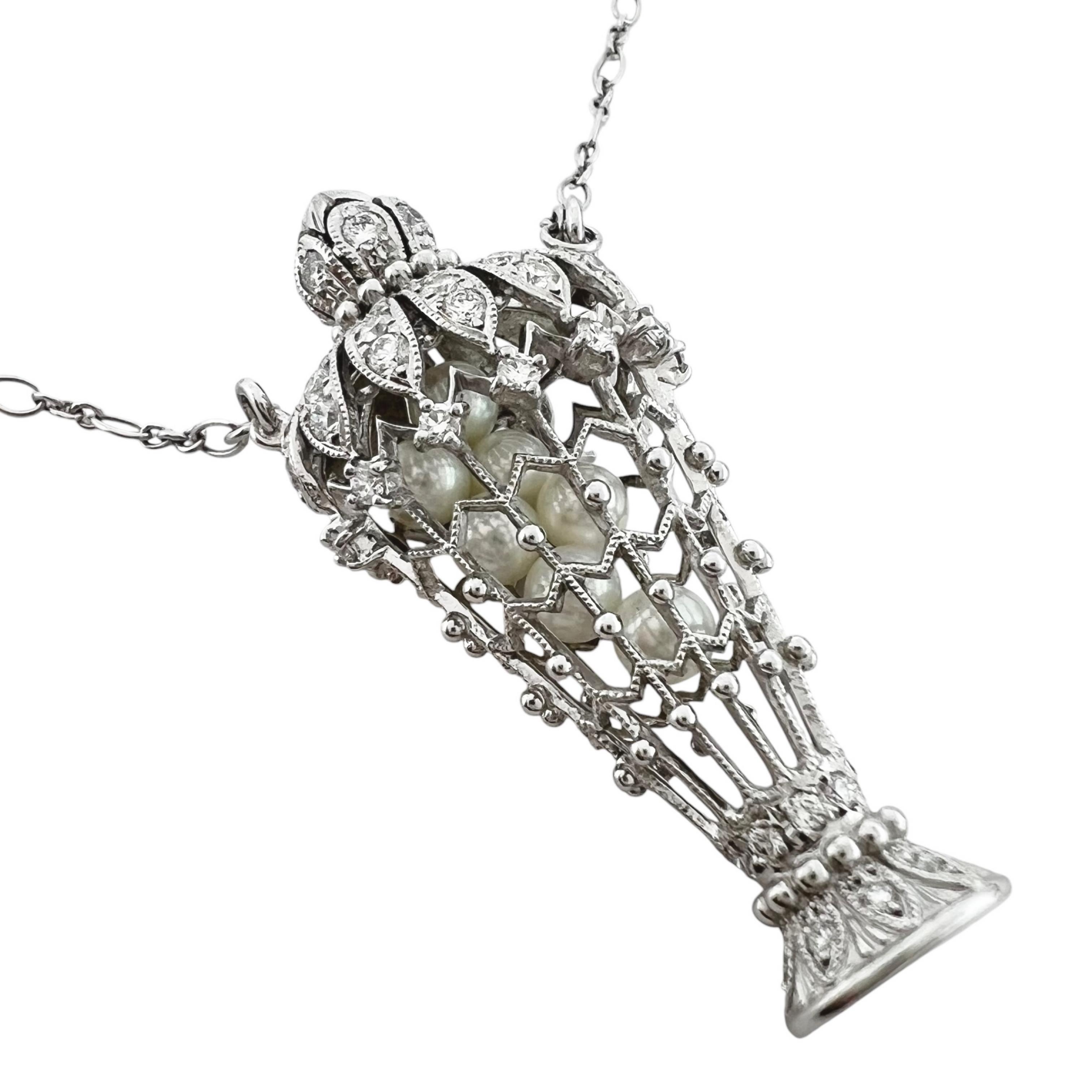 【中古】MIKIMOTO ミキモト ネックレス ネックレス Pt950/K18WG/ベビーパール 14g シルバー レディース 香水瓶|リユースギャラリーミーツ