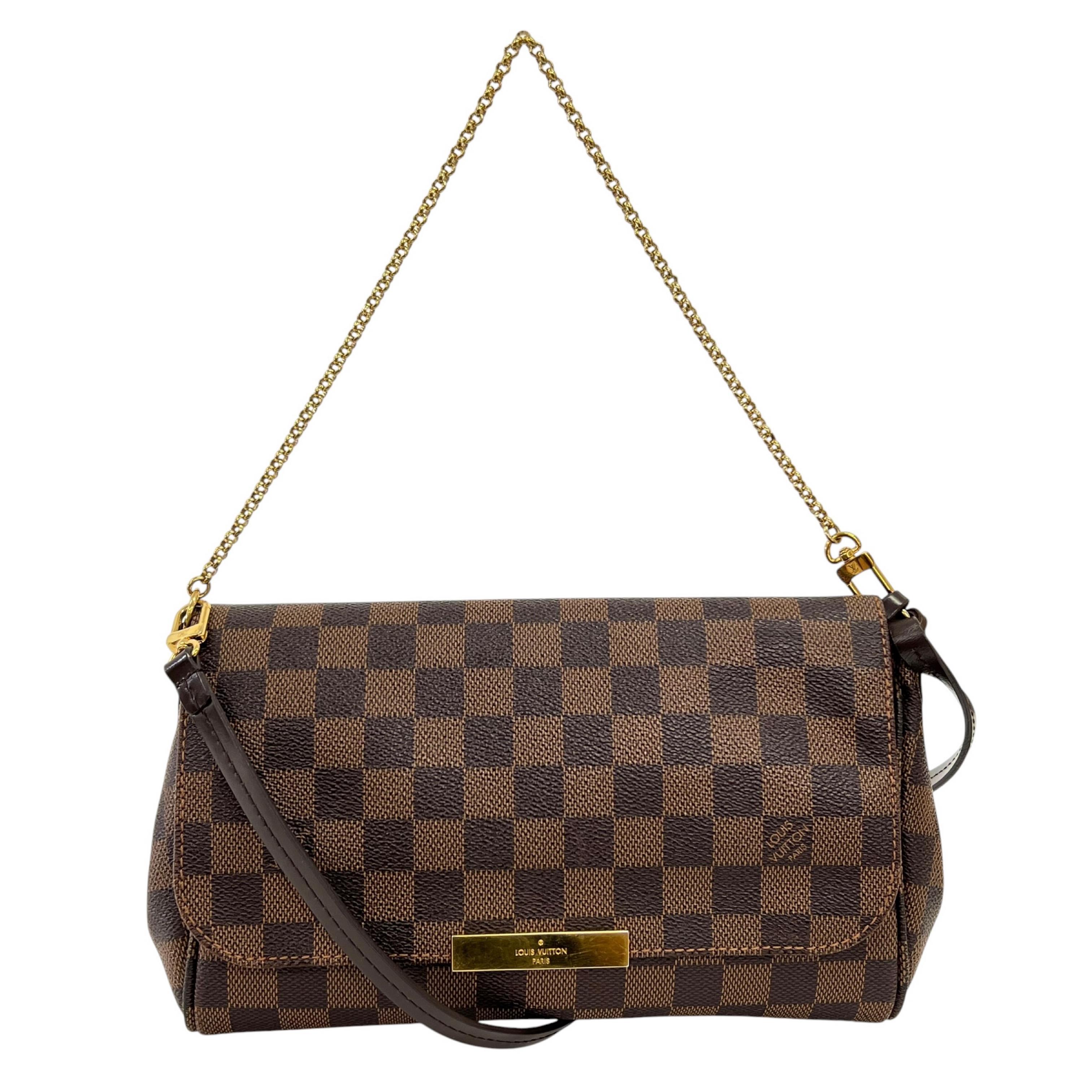 【中古】LOUIS VUITTON ルイ・ヴィトン ショルダーバッグ フェイボリットMM ショルダーバッグ 315g ブラウン レディース ダミエ｜リユースギャラリーミーツ