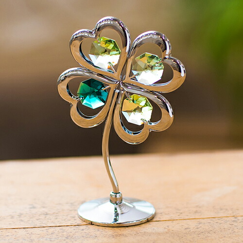 楽天市場】スワロフスキークリスタル クローバーオブジェ 四つ葉の