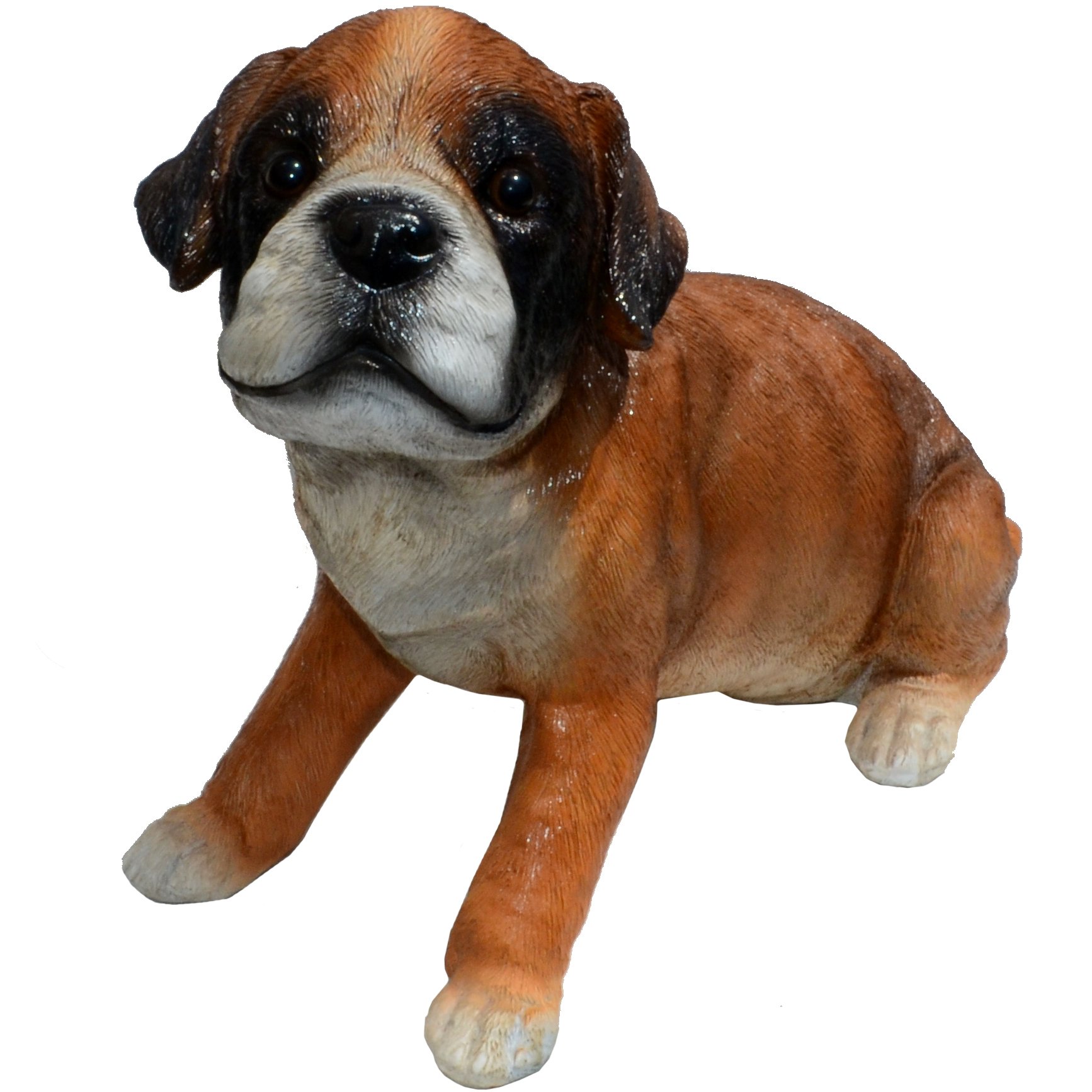 パンチボクサー 子犬 置物 アウトドア 庭 パティオ 芝生用｜いろどりセレクト