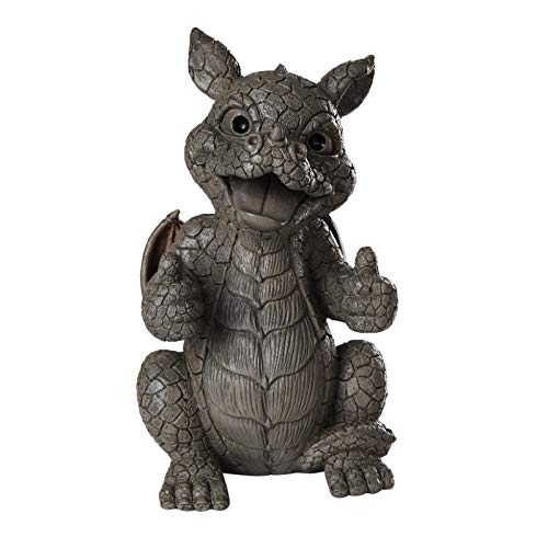 Garden Dragon Thumbs Up Garden Display Decorative Accent Sculpture Stone Finish 10 Inch Tall｜いろどりセレクト