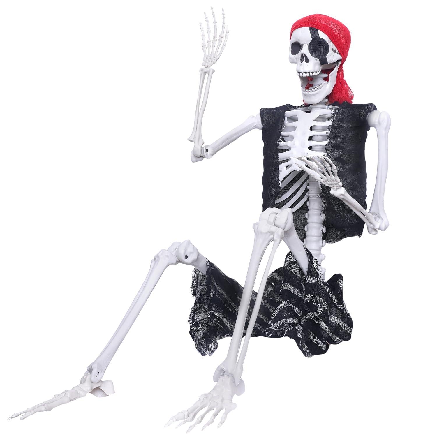 ハロウィン スケルトン 等身大 海賊 不気味 ポーズ可能 リアルな人間 全身 可動ジョイント付き ハロウィンデコレーション用｜いろどりセレクト