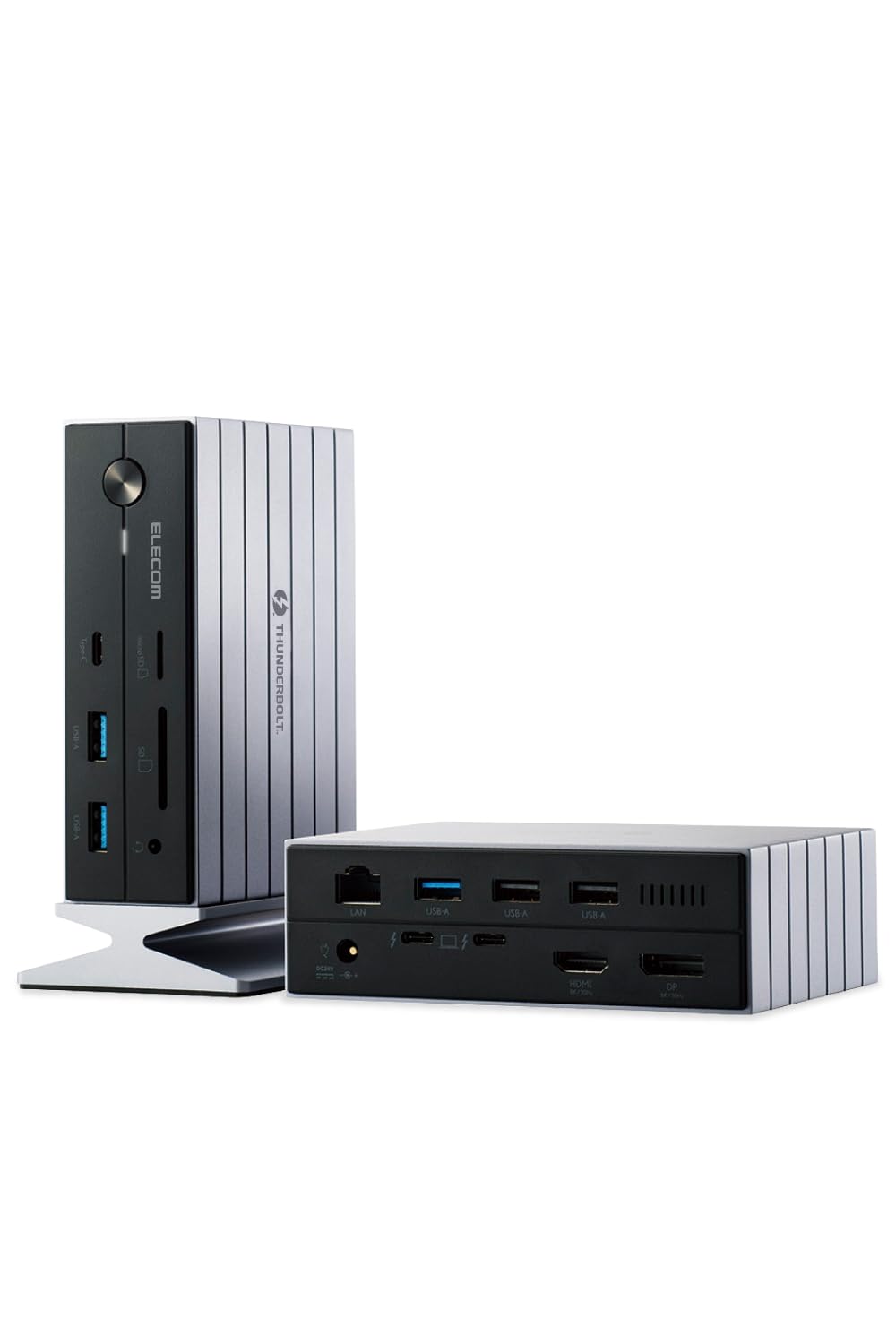 USB-Cハブ ドッキングステーション 14in1 対応 PD 60W 3画面出力 HDMIポート Display port LANポート マグネット付スタンド付属 縦置き対応 ブラック｜いろどりセレクト