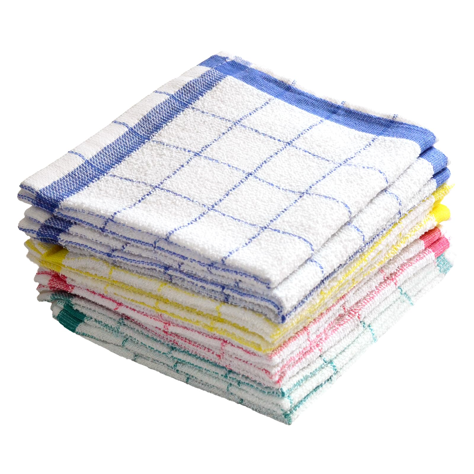 キッチンタオル 格子ふきん 綿100% 薄手 吸水速乾 絞りやすい 業務用 おしぼり 手拭き 台拭き|いろどりセレクト