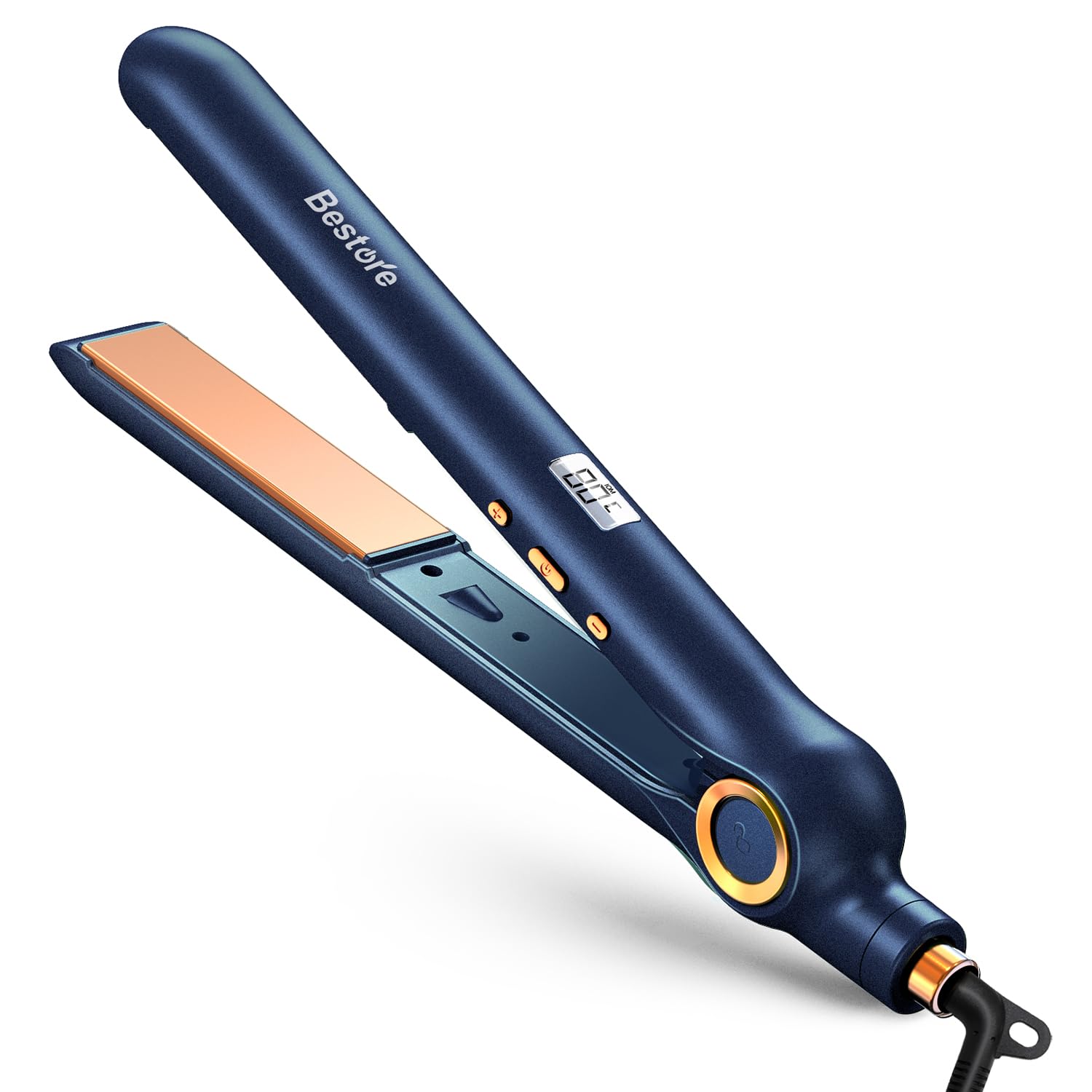 ヘアアイロン ストレート 2WAY 24mm マイナスイオン 80~230℃温度調節 LCD液晶表示 ワンタッチロック 360&deg;回転コード 自動電源OFF 軽量 コンパクト プロ仕様 メンズ レディース対応 ブルー｜いろどりセレクト