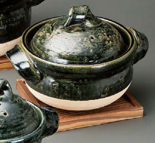 織部五合 信楽焼 陶器 織部五合 信楽焼 陶器 織部五合炊御飯鍋(ごはん・炊飯用 土鍋)|