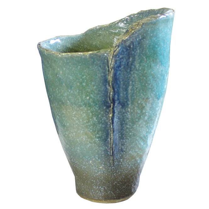 信楽 三彩 陶器の花瓶 高さ17cm 幅21cm Amazon.co.jp: 信楽窯 花瓶 三彩作 高さ17センチ 直径21センチ