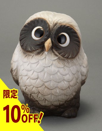 楽天市場】【10%OFF】風水お願いふくろう (白)信楽焼 陶器 置物 梟