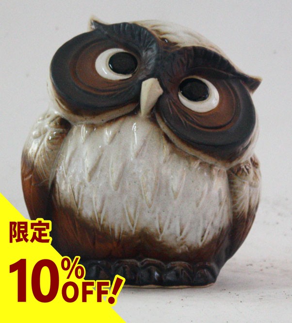 楽天市場】【10%OFF】首かしげふくろう (黄) 9号信楽焼 陶器 置物 梟