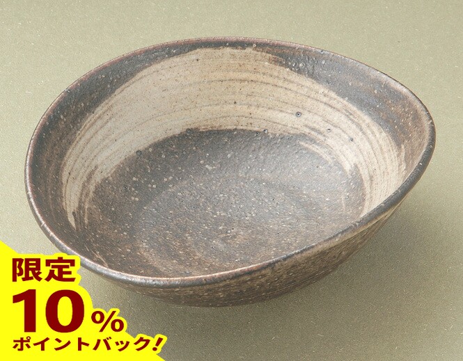 小代焼　山口耕三一先窯　大皿３４センチ 市野耕 彩色灰釉 6寸楕円鉢 （丹波） | 陶器の通販 和食器 ｜うつわの