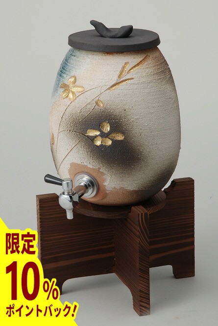 楽天市場】金彩花彫サーバー焼酎 サーバー 本格 信楽焼 焼酎用サーバー