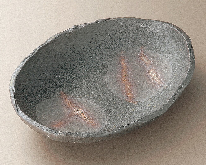炭化 8.0 楕円皿 陶器 信楽焼 キッチン 和食器 盛鉢 皿 器 うつわ 贈り物 プレゼント ギフト 彩り屋 9,064円