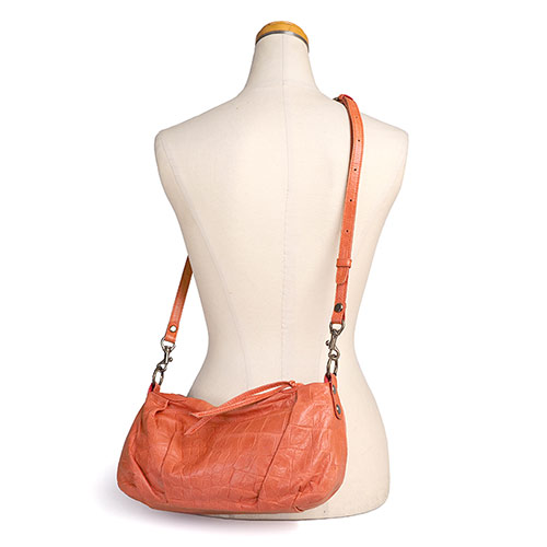 Bardot Rose バルドロゼ 本革 ショルダー Sale Br 4603バッグ 小物 ブランド雑貨 革 40 Off セール レガロ ミニショルダーバッグ 1年保証 コーラルオレンジ ジェントルクロコ バルドロゼ 父の日 2way 斜め掛け レディース ショルダー Regalo Br 4603 いろはみせ