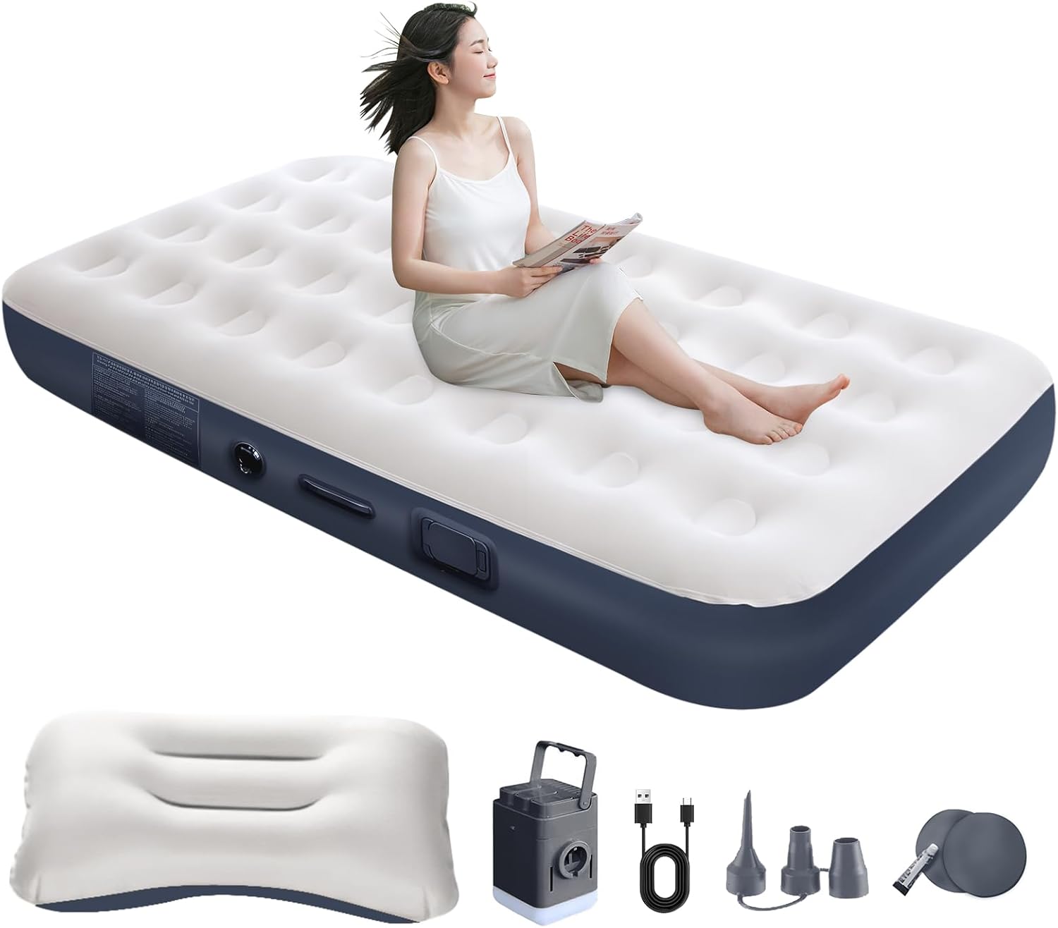 ダブル❤️エアーベッド 電動ポンプ内蔵 耐荷重300kg エアーマット Amazon.co.jp: 【Amazon 限定ブランド】エアーベッド 電動