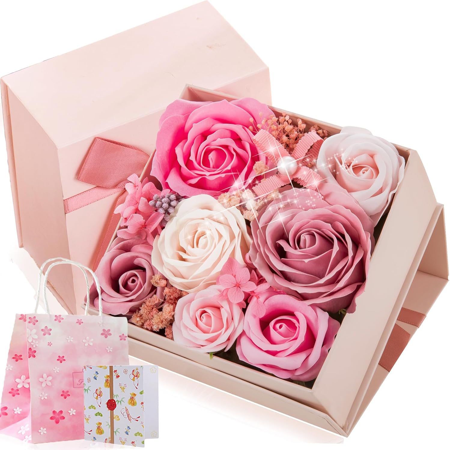 楽天市場】バラ ソープフラワー 創意方形ギフトボックス ホワイトデー
