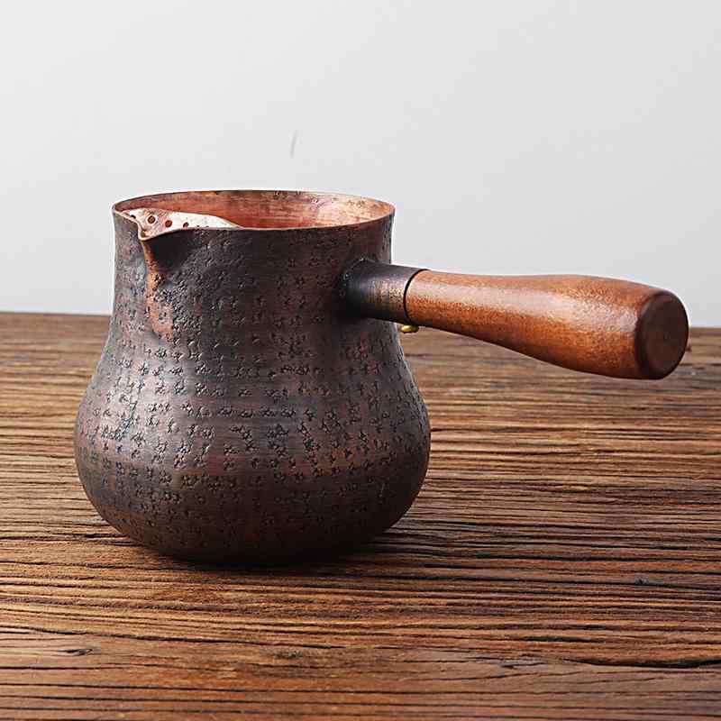 片手なべ 市乳食麺麭 前日リック ティーポット 煮茶器 急須 湯わかし 湯わかし 銅製 茶道具 茶器 付属品 レトロ 身寄り用 お茶ひと休み 分け取り 分かりやすい 言い慣わし芸術 差し上げ物 槌目飾りつけ
