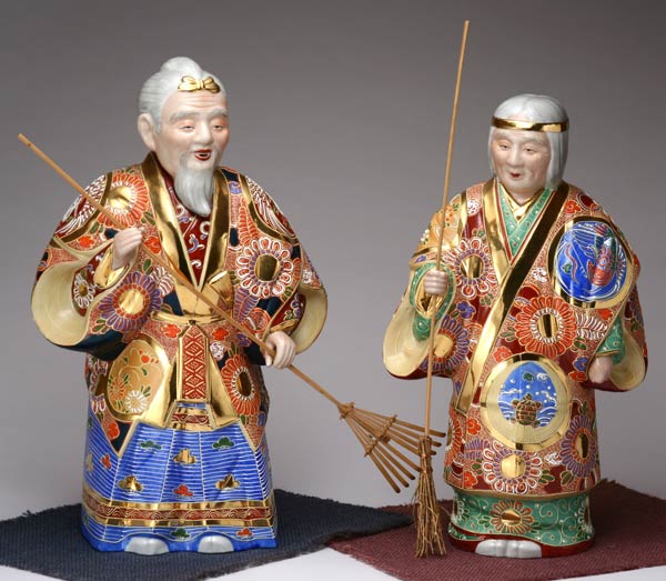 九谷焼人形高さ２８センチ横幅２５センチ 九谷焼 高砂人形 - メルカリ