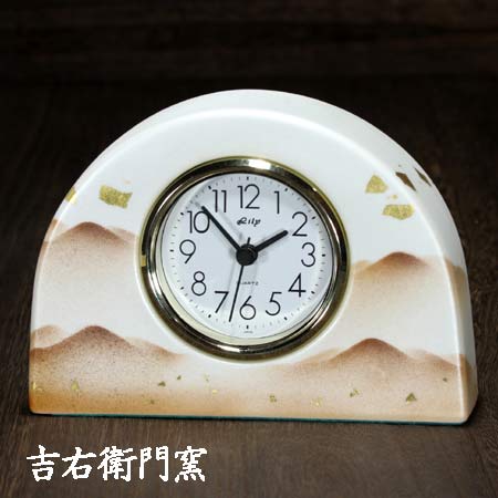 九谷焼 置き時計 Ｓ 銀彩静山 時計 置時計 おしゃれ クロック clock｜九谷焼 窯元 吉右衛門窯