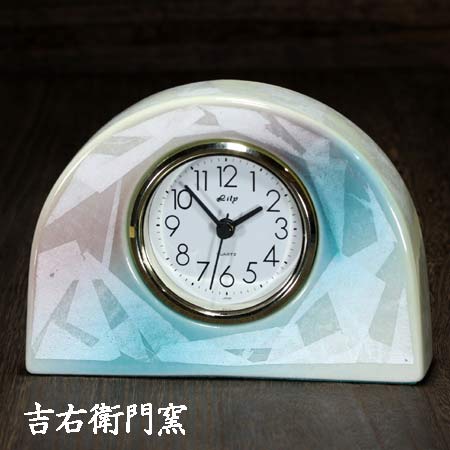 九谷焼 置き時計 Ｓ 色銀彩 時計 置時計 おしゃれ クロック clock｜九谷焼 窯元 吉右衛門窯