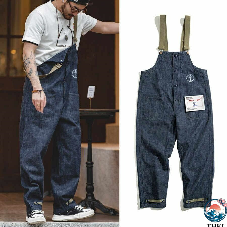 【全品2点で5%OFF】メンズ オーバーオール 切り替 メンズ サロペットパンツ ジーンズ つなぎ オールインワン 作業服 父の日 プレゼント 30代