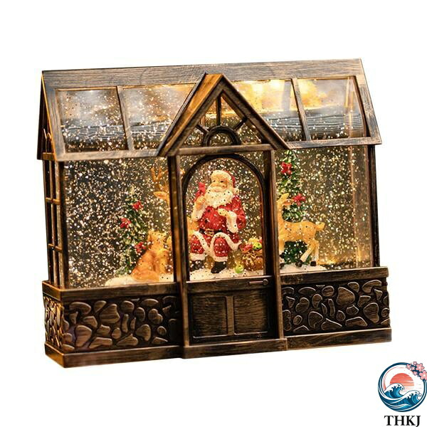 【全品2点で5%OFF】祭りの装飾のためのクリスマスツリーの雪だるまの装飾とクリスマスオルゴールランタン