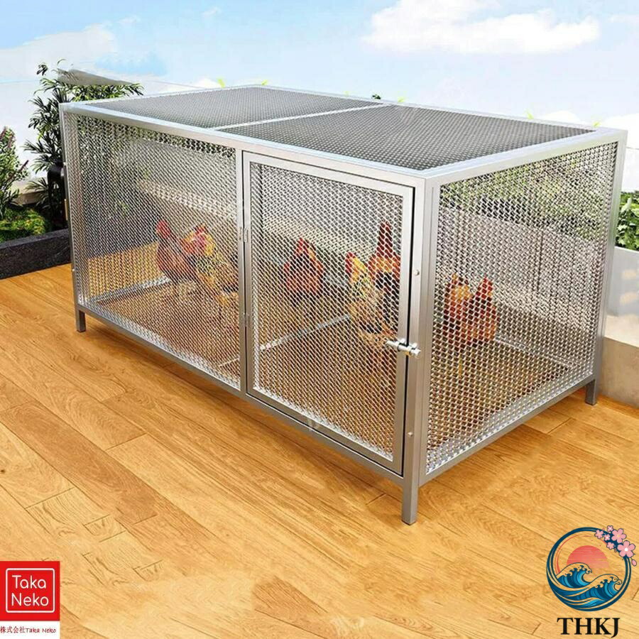 【全品2点で5%OFF】鶏 ケージ 室内 屋外 ステンレス 大型角管高密度メッシュ うずら 鶏小屋 モルモット 兎 カバー付き 大きい 鶏舎 大型 小動物 フェレットケージ ハリネズミ 飼育