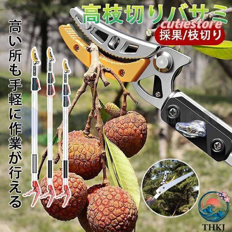 【全品2点で5%OFF】高枝切りバサミ 3m 4m 5m 伸縮式高枝切鋏 鋸付き 伸縮式 剪定鋏 高枝鋏 高枝用 SK5 高所 園芸用はさみ 太枝切鋏 枝切り 枝分け 高枝切り鋏 万能はさみ