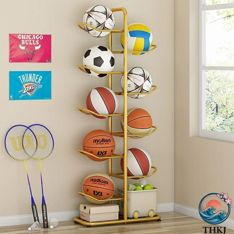 【全品2点で5%OFF】ボール収納ラック ボールスタンド 5段階式 サッカー バスケ ボール 組み立て簡単 玄関 整理 ボール置き 省スペース