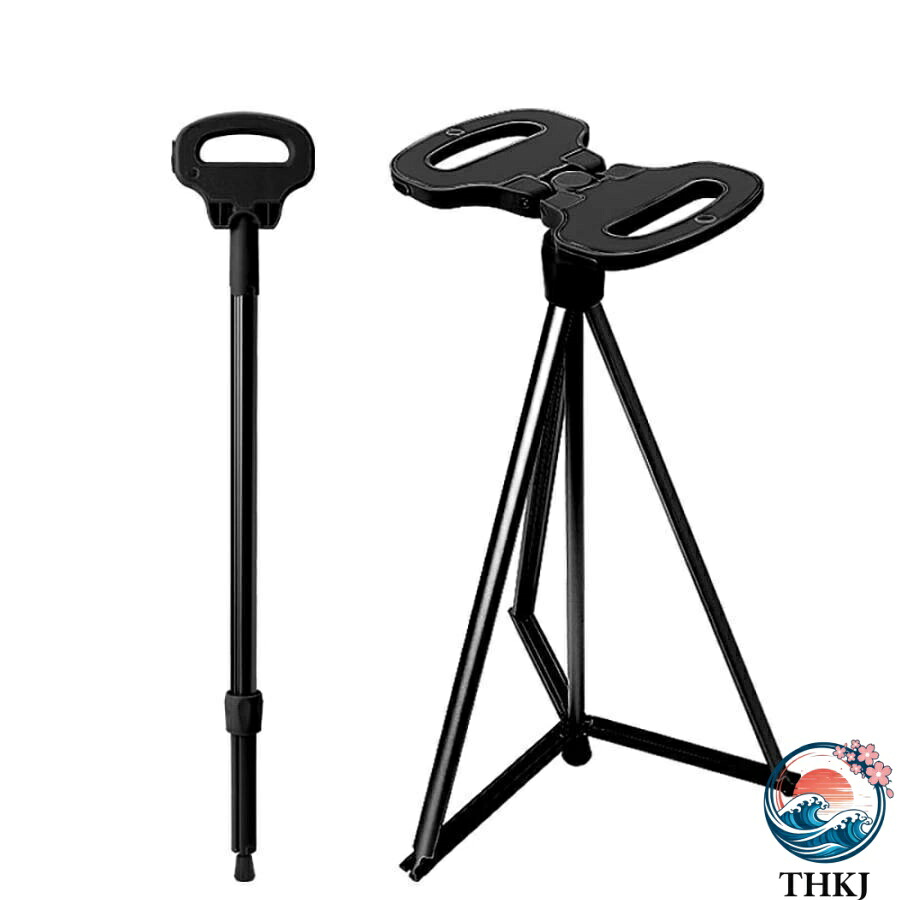 【全品2点で5%OFF】ステッキチェア 折りたたみ杖 軽量 登山杖 アルミ製 杖 椅子 アウトドア トレッキングポール ストック 座れる つえ 登山 歩行支援 滑り止め ステッキ 旅行