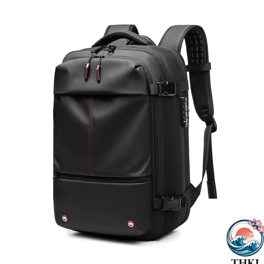 【全品2点で5%OFF】ビジネスリュック リュックサック メンズ バックパック 50L 真空圧縮 PC収納 拡張可能防水 リュック 大容量 多機能 盗難防止 通気 無地 通勤通学 旅行 出張 15.6