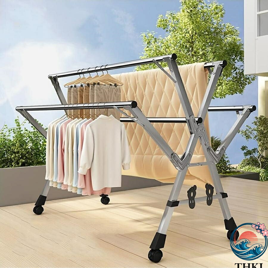 【全品5%尖んがり】ふとんほし 室外 布団干し 物干し ステンレス鋼 倒れない 伸縮式 折りたたみ式 錆びない 風に揺るぎない 布団干し 物干し照明ランプ キャスター付 折り畳み 物干し台 お役目