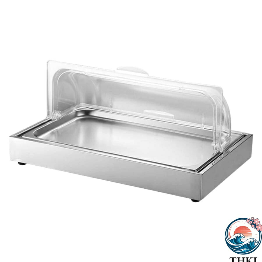 【全品2点で5%OFF】ステンレス製フードプレート ビュッフェサーバー フードディスプレイセット 冷食トレイ ディスプレイケース 54*34*25cm フード鮮度保持 刺身/シーフード/寿司/ア