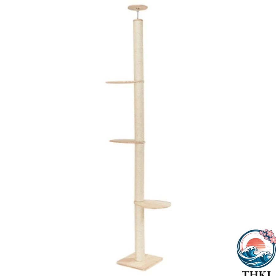 【全品2点で5%OFF】キャットタワー 設置 キャットタワー 多給餌 爪研削 麻ロープ キャットハウス ストレス解消 猫の遊び場 安定性 頑丈 耐久性 おしゃれ 省スペース (ベージュ) 高