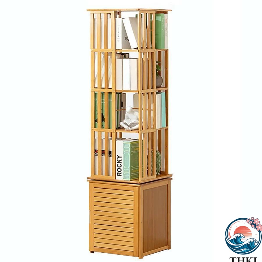 【全品5%ポイント】本棚 回転式本棚 飾り棚 回転ラック 絵本棚 飾り棚 回転本棚 コミックラック 移動式本棚 キャビネット付き コミック収納棚 コミック収納棚 漫画|IROIROlab