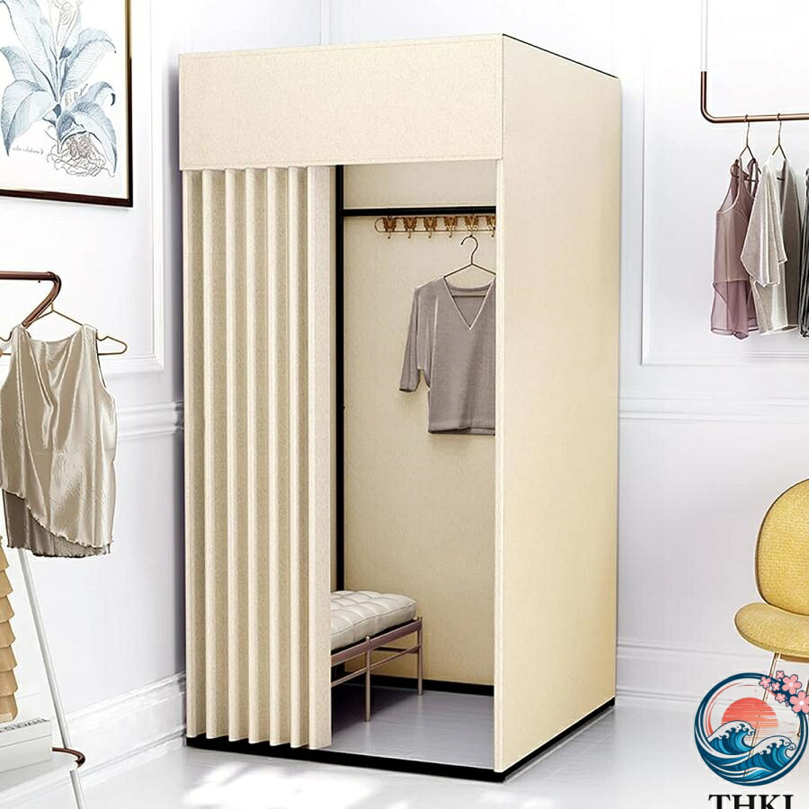 【全品5%ポイント】フィッティングルーム フック付き 更衣室 簡易 店舗 カーテンタイプ フック付き スペース容量が大きくて使いやすい|IROIROlab