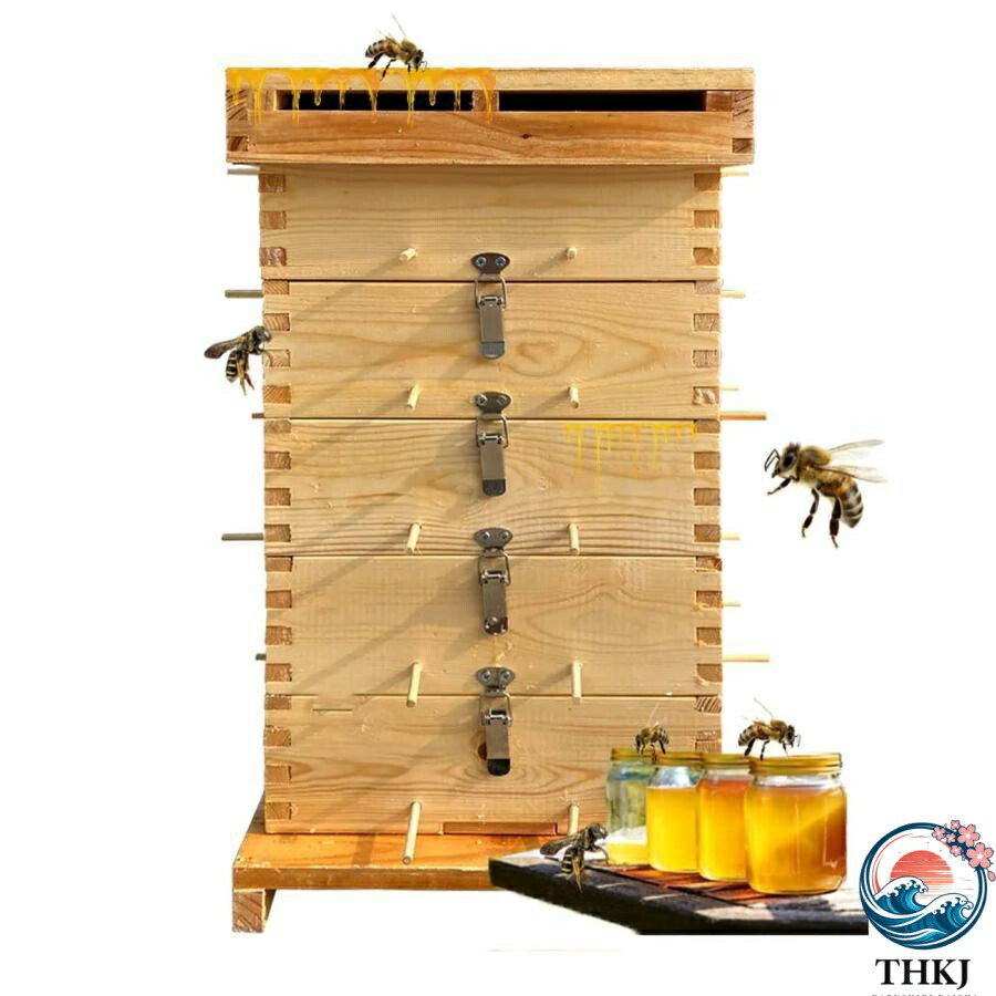 【全品2点で5%OFF】5階 蜜蜂巣箱 ミツバチ 巣箱 杉材養蜂箱キット 焼彩仕上 ワックスを煮る 5階の格子箱 防湿 防虫 防水 簡単インストール